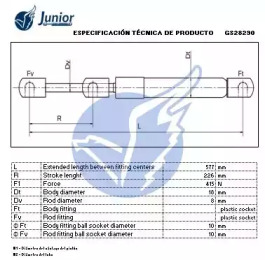 JUNIOR gs28290 -  Газовая пружина, крышка багажник