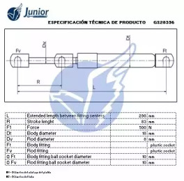 JUNIOR gs28396 -  Газовая пружина, крышка багажник