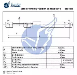 JUNIOR gs28414 -  Газовая пружина, крышка багажник
