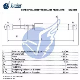 JUNIOR gs28418 -  Газовая пружина, крышка багажник