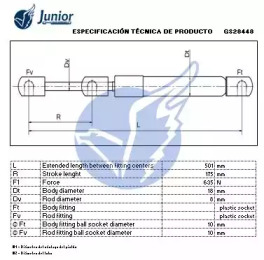 JUNIOR gs28448 -  Газовая пружина, крышка багажник
