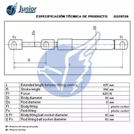 JUNIOR gs28530 -  Газовая пружина, крышка багажник
