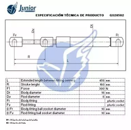 JUNIOR gs28582 -  Газовая пружина, крышка багажник