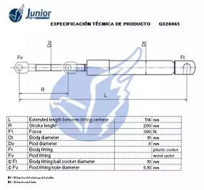 JUNIOR gs28865 -  Газовая пружина, крышка багажник
