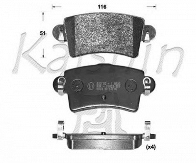 KAISHIN d10090 -  Комплект тормозных колодок, дисковый тормоз