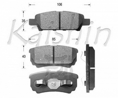 KAISHIN fk6124 -  Комплект тормозных колодок, дисковый тормоз