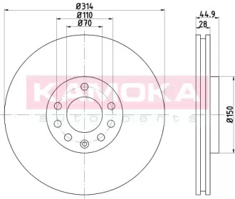KAMOKA 1031125 -  Тормозной диск