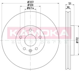 KAMOKA 103135 -  Тормозной диск