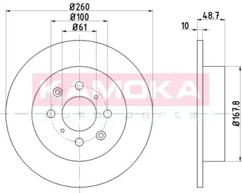 KAMOKA 103151 -  Тормозной диск