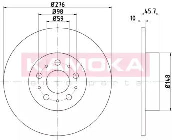 KAMOKA 103158 -  Тормозной диск