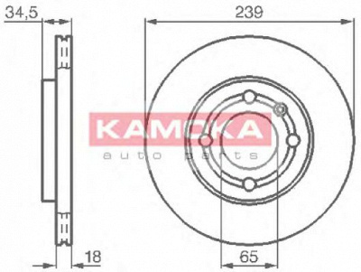 KAMOKA 1031624 -  Тормозной диск