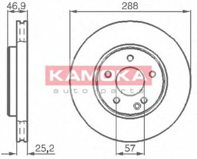 KAMOKA 1031634 -  Тормозной диск