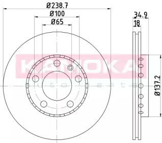 KAMOKA 103205 -  Диск тормозной вентилируемый