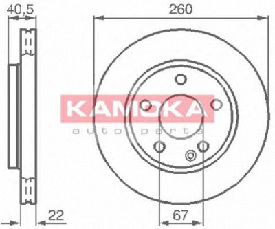 KAMOKA 1032070 -  Тормозной диск
