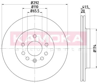 KAMOKA 103213 -  Диск тормозной вентилируемый
