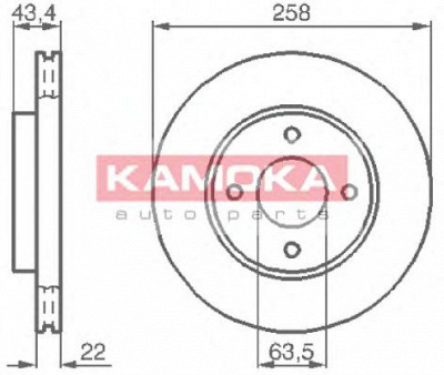KAMOKA 1032144 -  Тормозной диск