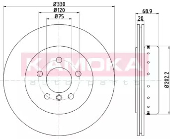 KAMOKA 103219 -  Тормозной диск
