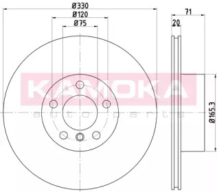 KAMOKA 103220 -  Тормозной диск