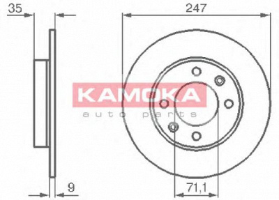 KAMOKA 1032356 -  Тормозной диск
