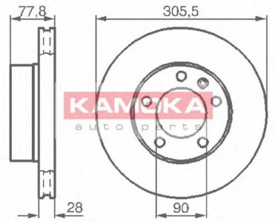 KAMOKA 1032434 -  Тормозной диск