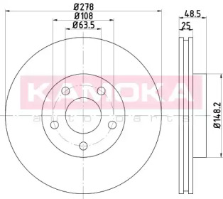 KAMOKA 1032444 -  Тормозной диск