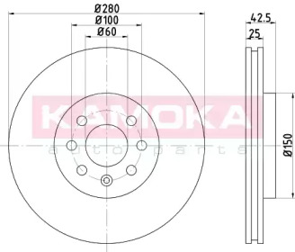 KAMOKA 103254 -  Диск тормозной вентилируемый