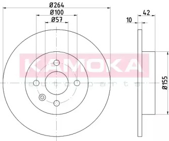 KAMOKA 1032626 -  Тормозной диск