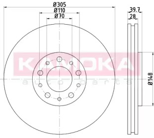 KAMOKA 103284 -  Тормозной диск