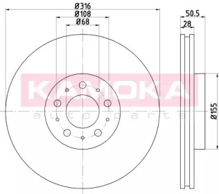 KAMOKA 1032852 -  Тормозной диск
