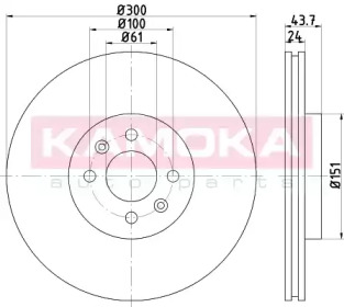 KAMOKA 1033026 -  Тормозной диск