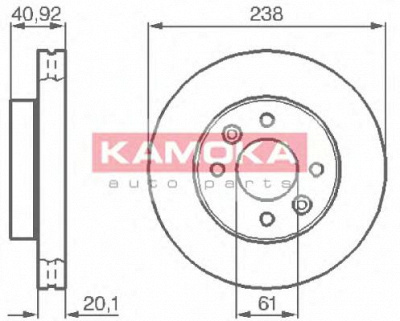 KAMOKA 103316 -  Тормозной диск