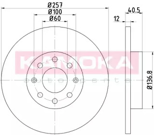 KAMOKA 1033568 -  Тормозной диск