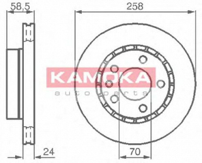 KAMOKA 103376 -  Тормозной диск