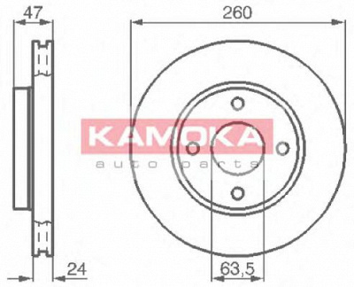 KAMOKA 103728 -  Тормозной диск