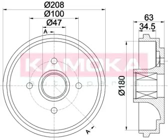 KAMOKA 104046 -  Тормозной барабан