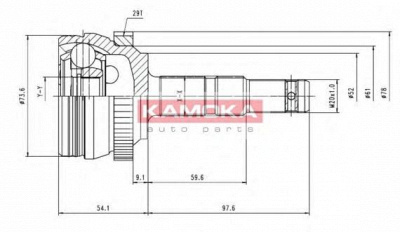KAMOKA 6036 -  Шарнирный комплект, приводной вал