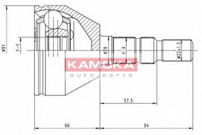 KAMOKA 6037 -  Шарнирный комплект, приводной вал