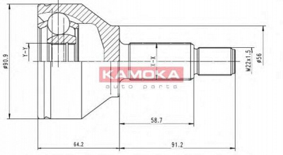KAMOKA 6040 -  Шарнирный комплект, приводной вал