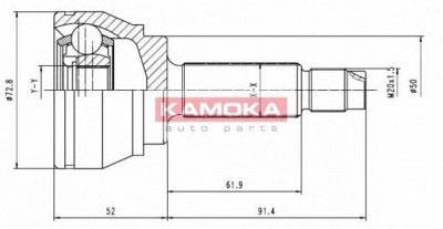 KAMOKA 6168 -  Шарнирный комплект, приводной вал