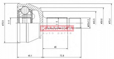KAMOKA 6178 -  Шарнирный комплект, приводной вал
