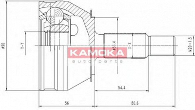 KAMOKA 6190 -  Шарнирный комплект, приводной вал
