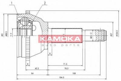 KAMOKA 6281 -  Шарнирный комплект, приводной вал