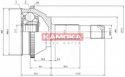 KAMOKA 6506 -  Шарнирный комплект, приводной вал