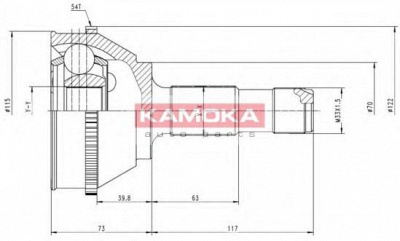 KAMOKA 6508 -  Шарнирный комплект, приводной вал