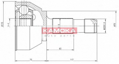 KAMOKA 6556 -  Шарнирный комплект, приводной вал