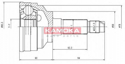 KAMOKA 6558 -  Шарнирный комплект, приводной вал