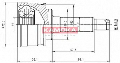 KAMOKA 6562 -  Шарнирный комплект, приводной вал