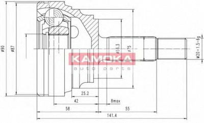 KAMOKA 6600 -  Шарнирный комплект, приводной вал