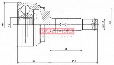 KAMOKA 6618 -  Шарнирный комплект, приводной вал