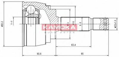 KAMOKA 6620 -  Шарнирный комплект, приводной вал